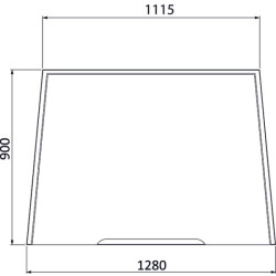 Massey Ferguson 6160 3902148M1N Viršutinis priekinis stiklas