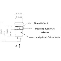 Massey Ferguson 6475 Tier 3 11801003PN Stūmimo jungiklis, apatinė trauklė, apvali, geltona