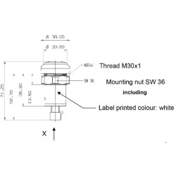 Massey Ferguson 6485 Dyna 6 11801002PN Stūmimo jungiklis, sankabos keltuvas, apvalus, geltonas