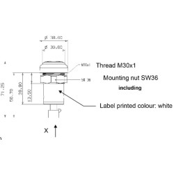 Massey Ferguson 6499 Tier 3 11801006PN Stūmimo jungiklis, GTV, apvalus, raudonas