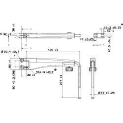Massey Ferguson 6460 7270050B Teleskopinė veidrodžio rankena