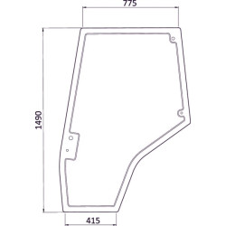 Massey Ferguson 7485 4272774M1N Durų stiklas kairysis