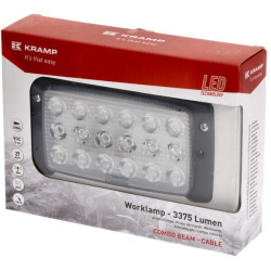 Massey Ferguson 7495 LA80300 Darbinis šviesos diodas, 27W, 3375lm, stačiakampis, 10-30V, baltas, AMP kištukas, Combo, 18 LED, Kr