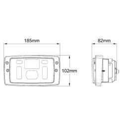 Massey Ferguson 8210 LA10425 priekiniai žibintai LED, 40/22W, stačiakampiai, 10-30V, 185x102x82, tolimosios / artimosios šviesos