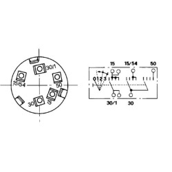 Massey Ferguson 234CF 14130000 Uždegimo jungiklis 0-1-2-3, Cobo