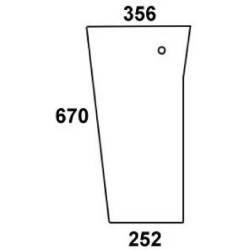 Massey Ferguson 352 D6903 priekinis stiklas apatiniame dešiniajame kampe