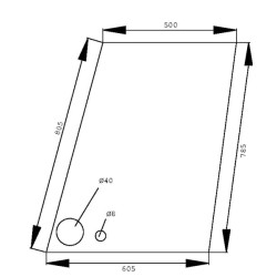 Massey Ferguson 398 D6906 Durų stiklo viršus