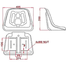 Massey Ferguson 165 VPM4069 Standartinė sėdynė
