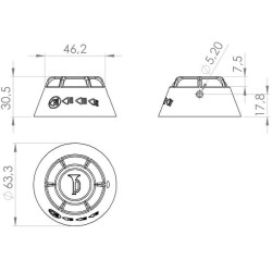 Massey Ferguson 243 SW10001KR Garso ir šviesos pasukamo jungiklio dangtis 12/24V, 3 padėtys