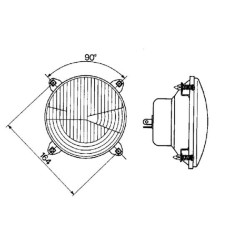 Massey Ferguson 253 05567000 Priekinių žibintų įdėklas Halogeninis, apvalus, skaidrus, Ø 142,5 mm, Cobo
