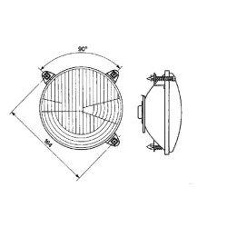 Massey Ferguson 283 05272000 Priekinių žibintų įdėklas apvalus, skaidrus, Ø 142,5 mm, Cobo