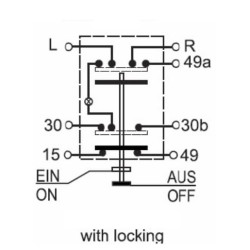 Massey Ferguson 2640 11100090PN Stūmoklinis jungiklis, pavojaus žibintai, apvalūs, raudoni