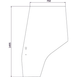 Massey Ferguson 4240 3805643M1N Durų stiklas kairysis
