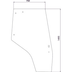 Massey Ferguson 4240 3825690M1N Dešinis durų stiklas
