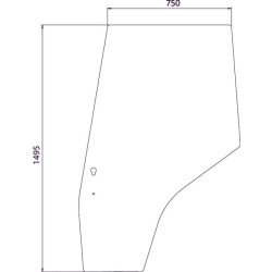 Massey Ferguson 4260 3804659M1N Durų stiklas kairysis