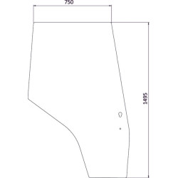 Massey Ferguson 4260 3805642M1N Dešinis durų stiklas