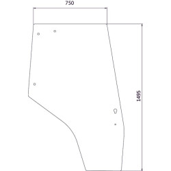 Massey Ferguson 4260 3825717M1N Dešinis durų stiklas