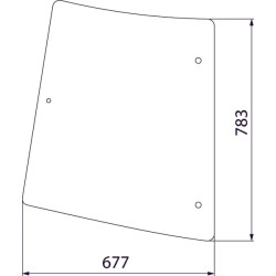 Massey Ferguson 4270 D6941 Galinis šoninis stiklas