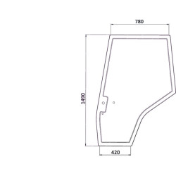 Massey Ferguson 6245 3907222M1N Durų stiklas