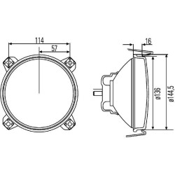 New Holland 3110NO 1A3005649007 Priekinis žibintas halogeninis, apvalus, 12V, skaidrus, Ø 144,5 mm, Hella