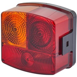 Case - IH 4220 2SD002776231 Galinis žibintas LH kvadratinis, 12V, gintarinis/raudonas, užsukamas, 95x54,5x90mm, Hella