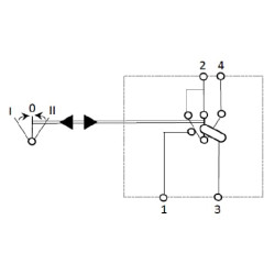New Holland T5.85 Dual Command T4A SW10054KR svirties jungiklis, (I)-0-(II), mama ant mamos, 12V, 4 kontaktų, variklio sukimosi 