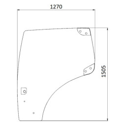 New Holland TS125A 82027357N Door glass