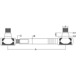 New Holland TS125A SHP727KR Complete track rod
