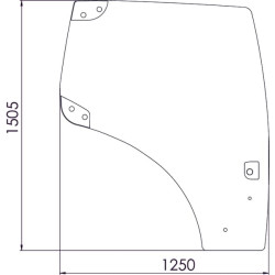 New Holland TS125A Plus 82027356N Door glass
