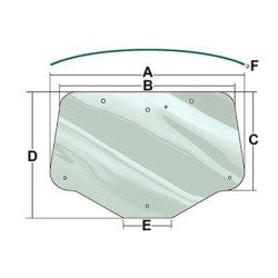 New Holland TS125A Plus VPM7436 Rear window glass