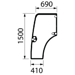 New Holland T4030V 87301768N Door glass