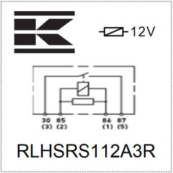 New Holland T6070 RC RLHSRS112A3R Power relay 12V, normally open, 70A, with resistor, with holder