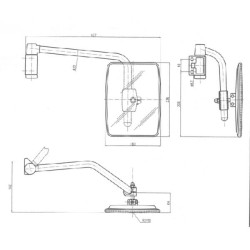 New Holland TN60DA CA6597001 Mirror with arm left
