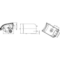 New Holland TN65D 05511000 Work light LH rectangular, 12V, transparent, Cobo
