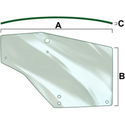 Case - IH 4240 VPM7352 Kairysis durų stiklas