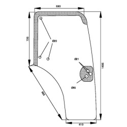 New Holland TN70SA D6864 Door glass