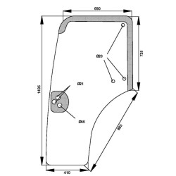 New Holland TN85SA D6865 Door glass