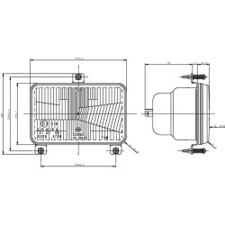 New Holland 8970 05376000 Headlight insert Halogen, rectangular, transparent, 167x74x106.7mm, Cobo