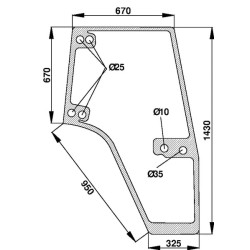New Holland T7540 D7126 Door window