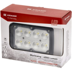 New Holland T8050 LA10414 Work light LED, 40W, 4000lm, rectangular, white, 152x75x108mm Deutsch plug, Wide flood, 8 LED's, Kramp