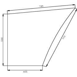 New Holland 6635 D6707 Door glass lower