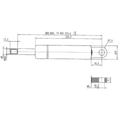 New Holland 5640 CA288616 Gas strut L215mm 180N Stabilus