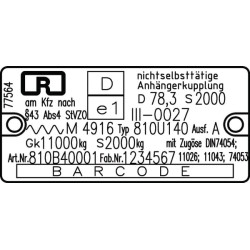 New Holland 6640 RO810B40006 Trailer coupling 140x80mm