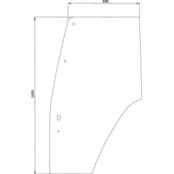 New Holland 7740 D6718 Door glass