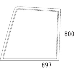 New Holland L95 D6706 Door glass upper LH