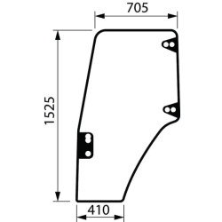 New Holland T5050 87302769 Glass pane