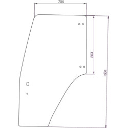 New Holland T5070 87302768N Door glass
