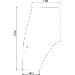 New Holland M135 82000396KR Door glass