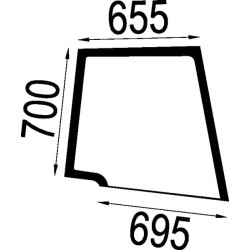 New Holland TD60D 5092898N Door glass upper
