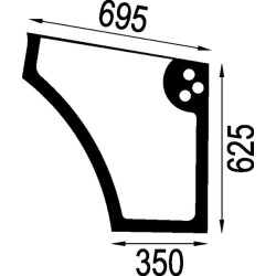 New Holland TD75D 5092899N Door glass lower